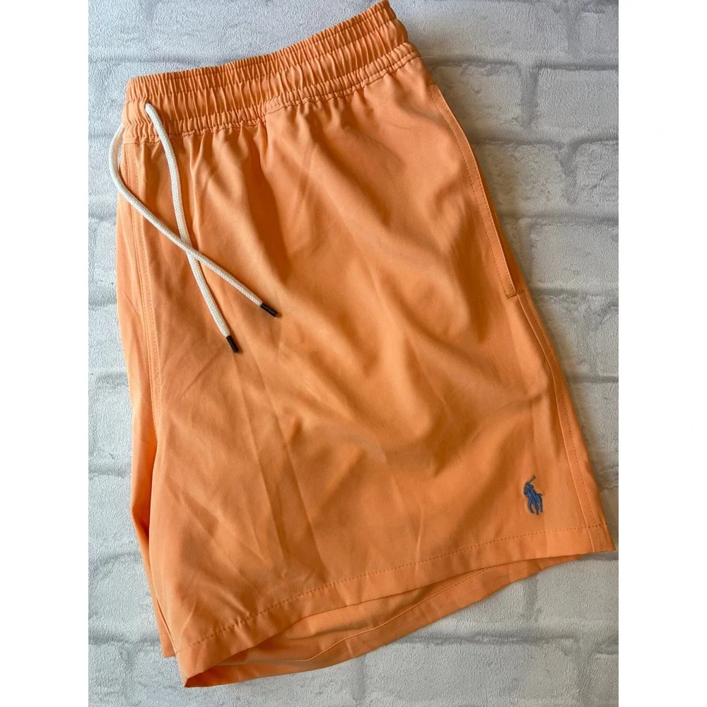 Polo Ralph Lauren Mens Orange Swim Trunks XXL Mesh Lined preppy quiet luxury